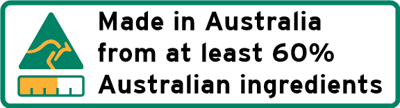 Made in Australia from at least 60% Australian ingredients