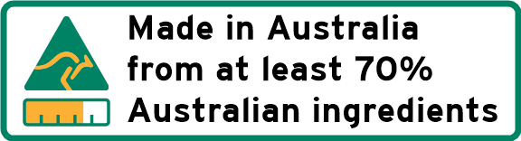 Made in Australia from at least 70% Australian ingredients