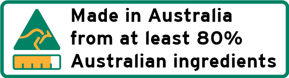 Made in Australia from at least 80% Australian ingredients