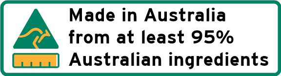 Made in Australia from at least 95% Australian ingredients