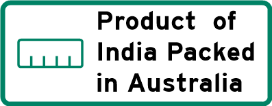 Product of India - Packed in Australia