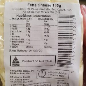 Kenilworth Cheese Fetta 165gm