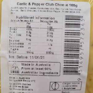 Kenilworth Garlic & Crack Pepper Cheese 165gm