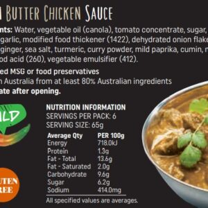 Wombat Valley – Butter Chicken Sauce 2kg