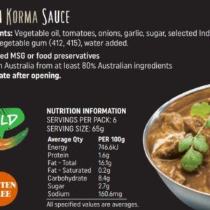 Wombat Valley – Korma Sauce 2kg